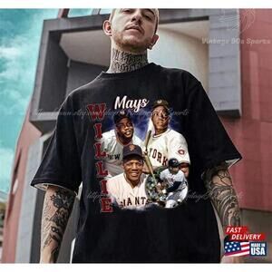 Willie Mays Shirt Baseball Player Legend Tshirt Classic